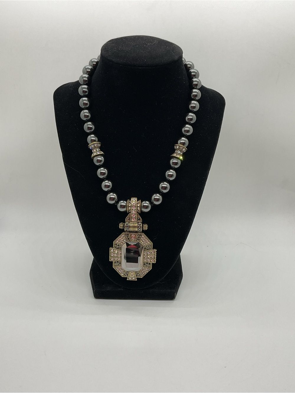 Heidi Daus Elegant Beaded Necklace with Crystal Pendant
